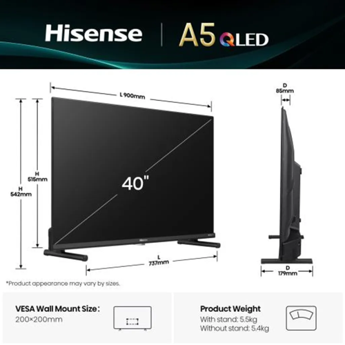 Hisense FHD Smart QLED TV 40A5Q